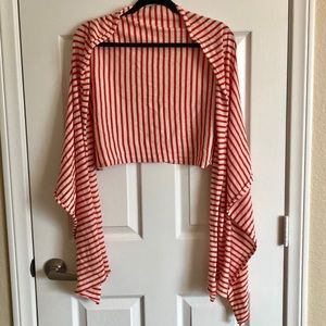 J. Crew Orange/White striped Scarf